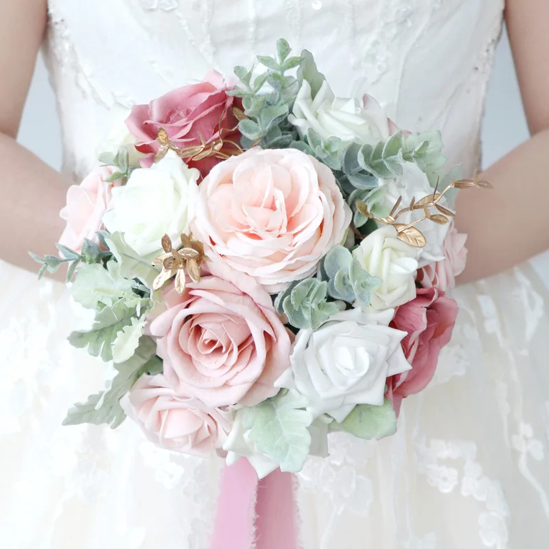 Yannew Country Wedding Bridal Bouquets White Pink Artificial Flowers Round Wedding Bouquets for Bride Party Ceremony Decoration
Yannew Country Wedding Bridal Bouquets White Pink Artificial Flowers Round Wedding Bouquets for Bride Party Ceremony Decoration