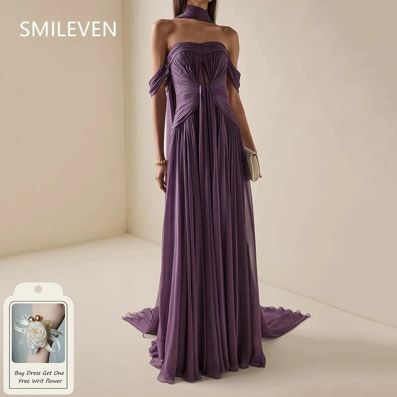 Smileven Purple A-line Off Shoulder Prom Dress فساتين س Saudi Arabia Luxury Evening Gown Formal Dress Customized 2025
Smileven Purple A-line Off Shoulder Prom Dress فساتين س Saudi Arabia Luxury Evening Gown Formal Dress Customized 2025