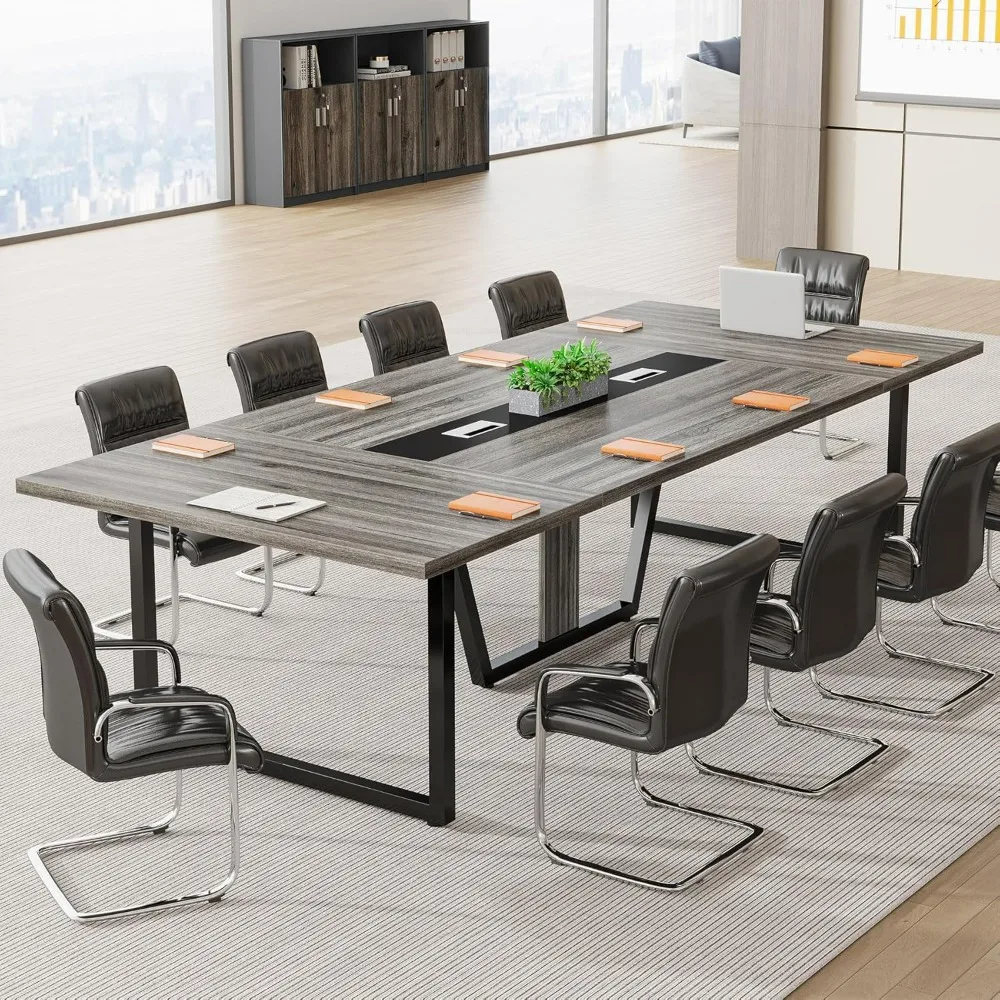 8FT Conference Table, for 10 People, Wooden Seminar Training Table with Strong Metal Frame for Office Business
8FT Conference Table, for 10 People, Wooden Seminar Training Table with Strong Metal Frame for Office Business