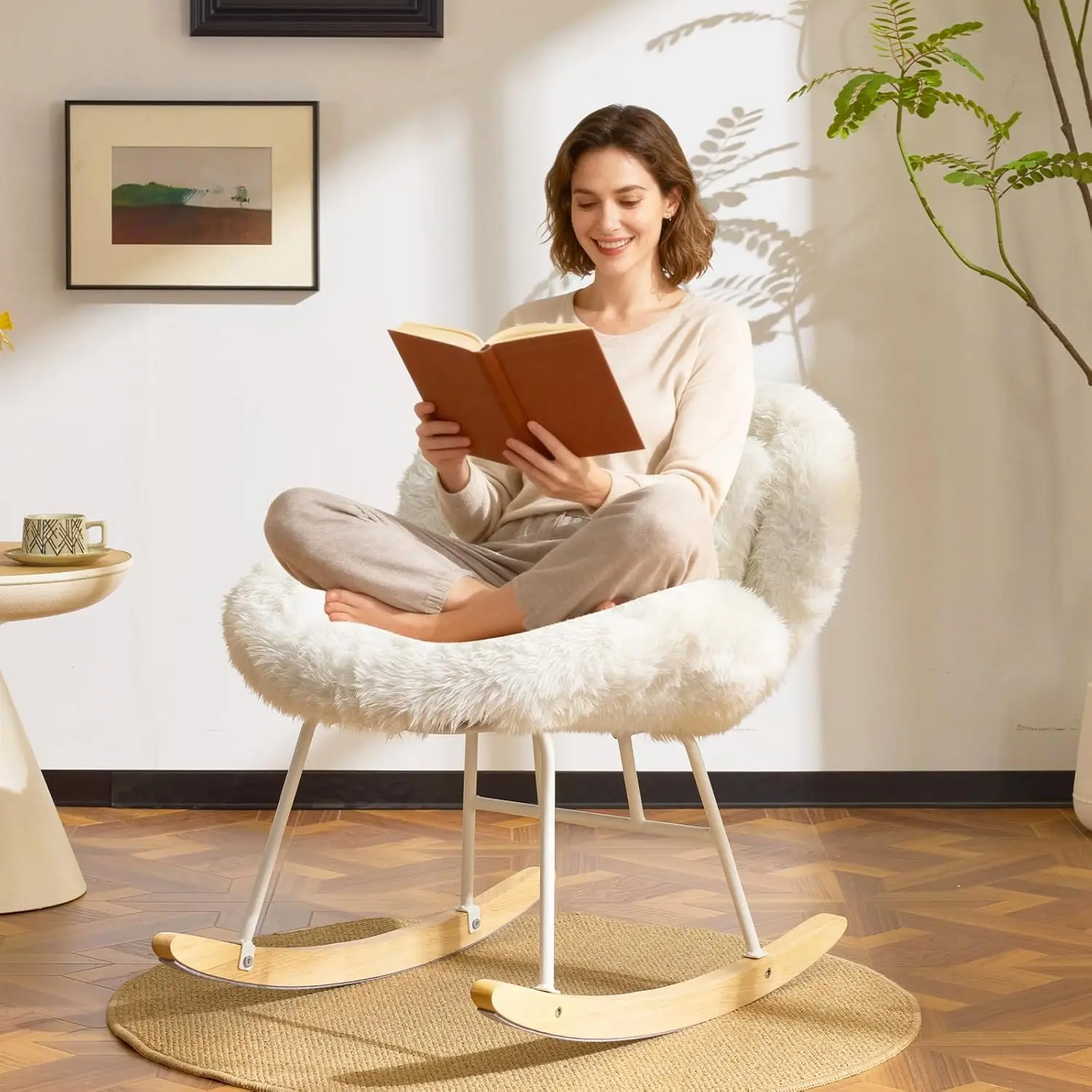 25.6" Extra Wide Nursery 115° Armless Rocking Chair, Curved Cute Cross-Legged Glider Chair with Pillow & Solid, Customized
25.6" Extra Wide Nursery 115° Armless Rocking Chair, Curved Cute Cross-Legged Glider Chair with Pillow & Solid, Customized