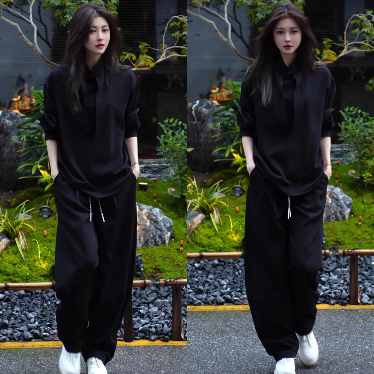 Осенний повседневный комплект для пар: имитация двухслойного платья с глубоким V-образным вырезом и цветные брюки для отдыха из смесовой хлопковой ткани (весна-осень)
Осенний повседневный комплект для пар: имитация двухслойного платья с глубоким V-образным вырезом и цветные брюки для отдыха из смесовой хлопковой ткани (весна-осень)