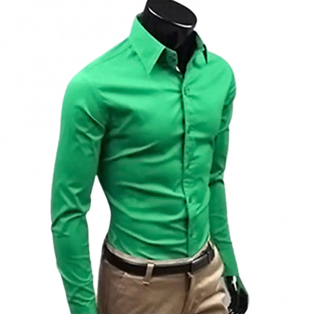 Men's Fashion Shirt Top Casual Solid Candy Color Long Sleeve Slim Fit Dress Shirt Top
Men's Fashion Shirt Top Casual Solid Candy Color Long Sleeve Slim Fit Dress Shirt Top