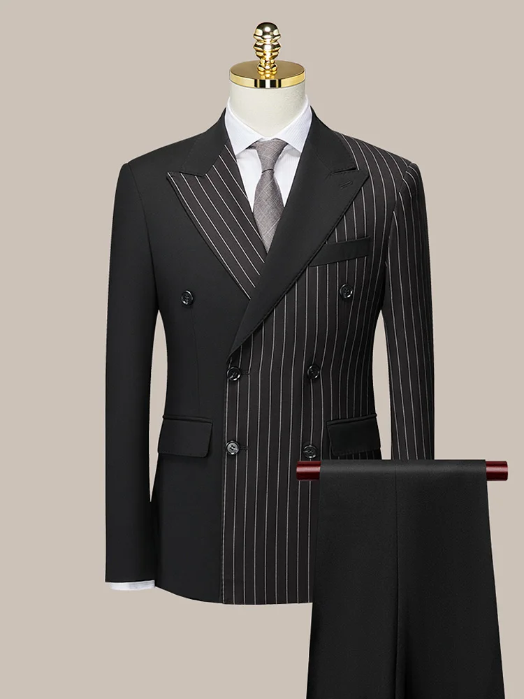 Mix Color Black Stripe Men Suits Set Double Breasted Blazer Pant Slim Leisure Formal Wedding Groom Clothing Business Man Wear
Mix Color Black Stripe Men Suits Set Double Breasted Blazer Pant Slim Leisure Formal Wedding Groom Clothing Business Man Wear