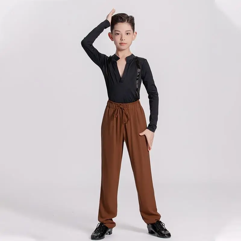 New brown children's lace up Latin dance pants Boys' rumba cha samba dance training pantsStraight tube versatile Latin dance per
New brown children's lace up Latin dance pants Boys' rumba cha samba dance training pantsStraight tube versatile Latin dance per