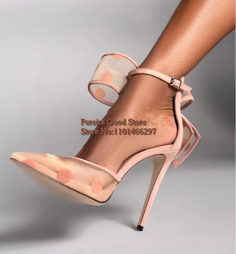 Sexy Polka Dot Pumps Red Black Mesh Bow Pointed Toe Thin Heels Big Butterfly Ankle Strap Women Evening Party Dress Shoes 12CM
Sexy Polka Dot Pumps Red Black Mesh Bow Pointed Toe Thin Heels Big Butterfly Ankle Strap Women Evening Party Dress Shoes 12CM