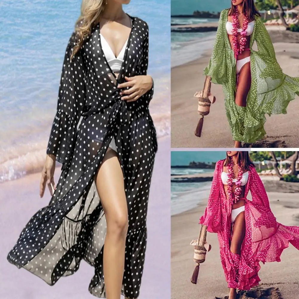 Swimsuit Cover Up Dot Print Tight Waist Lace Up Good-looking Summer Beach Dress for Taking Photos
Swimsuit Cover Up Dot Print Tight Waist Lace Up Good-looking Summer Beach Dress for Taking Photos