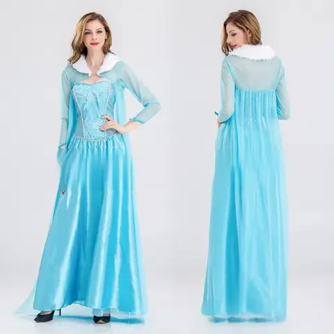 European and American court attire Halloween cosplay, ice and snow romance, Princess Elsa adult stage party