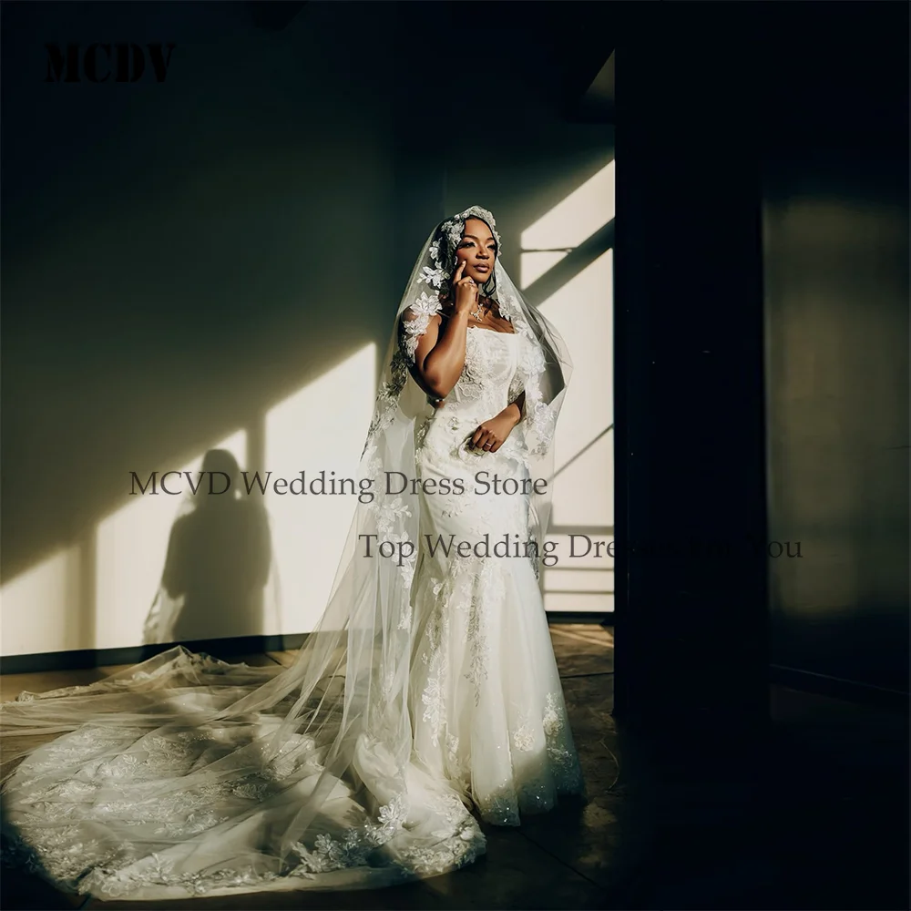 MCDV Applique Aso Ebi Wedding Dresses Bridal Spaghetti Straps Mermaid Sleeveless Backless Bride Gowns For Women Customized
MCDV Applique Aso Ebi Wedding Dresses Bridal Spaghetti Straps Mermaid Sleeveless Backless Bride Gowns For Women Customized