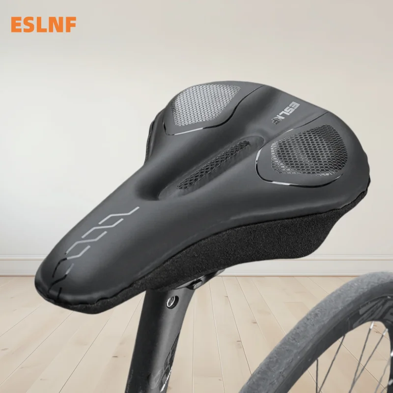 ESLNF Silicone Bicycle Saddle Cover Shockproof Breathable Bike Seat Cushion Rebound Comfort Pad for Cycling
ESLNF Silicone Bicycle Saddle Cover Shockproof Breathable Bike Seat Cushion Rebound Comfort Pad for Cycling