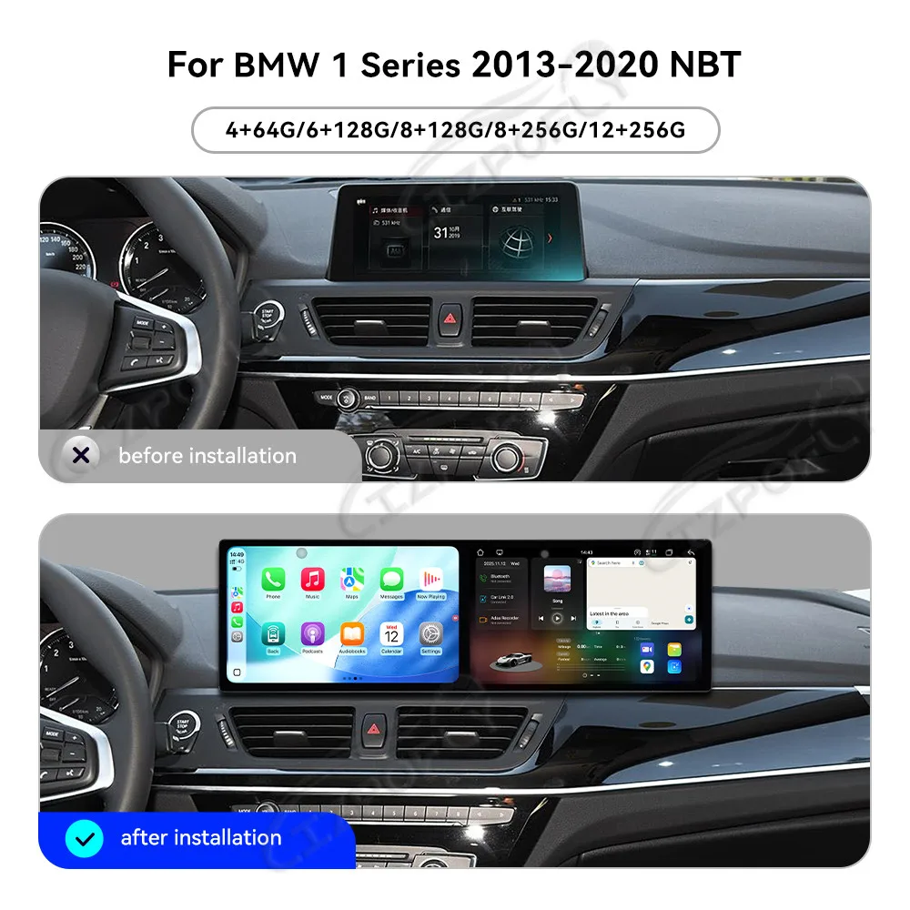 9.1 Inch Dual Screen Car Radio Android For BMW 1 Series F20 F52 2013-2020 NBT CarPlay Multimedia Video Player Car GPS Navigation
9.1 Inch Dual Screen Car Radio Android For BMW 1 Series F20 F52 2013-2020 NBT CarPlay Multimedia Video Player Car GPS Navigation