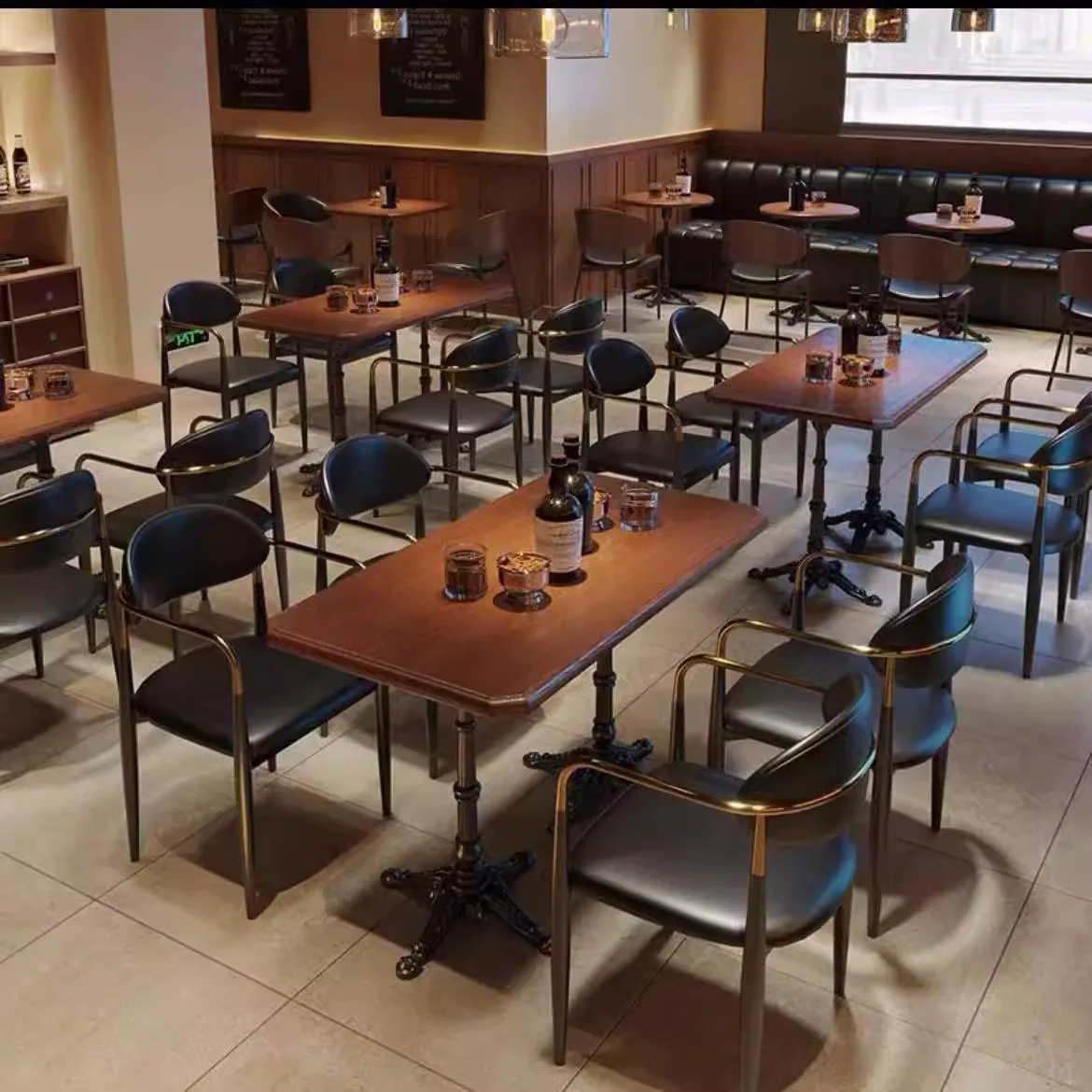 Bar table and chair combination retro restaurant milk tea shop coffee shop table and chairs
Bar table and chair combination retro restaurant milk tea shop coffee shop table and chairs