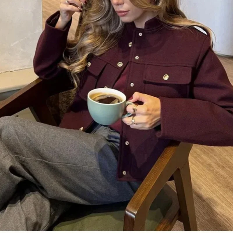 Cross-Border European and American Fashion Clothing, Aliexpress Hot-Selling Fashion Stand-Up Collar Retro Casual Double-Breasted Short Jacket
Cross-Border European and American Fashion Clothing, Aliexpress Hot-Selling Fashion Stand-Up Collar Retro Casual Double-Breasted Short Jacket