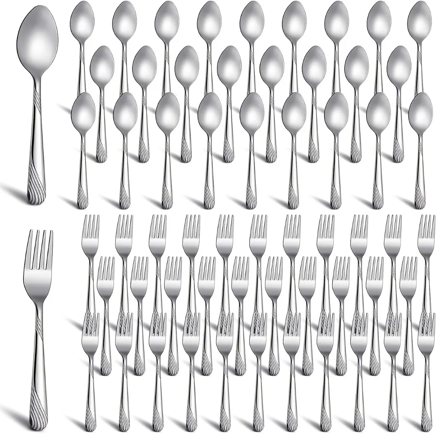 Set of 200pcs of Silverware Including Dinner Forks And Spoons Made of Heavy-Duty Stainless Steel. It Contains 100 Forks And 100 Spoons, Each Measuring 6.7 Inches, with a Mirror End And Safe for Dishwasher Use
Set of 200pcs of Silverware Including Dinner Forks And Spoons Made of Heavy-Duty Stainless Steel. It Contains 100 Forks And 100 Spoons, Each Measuring 6.7 Inches, with a Mirror End And Safe for Dishwasher Use