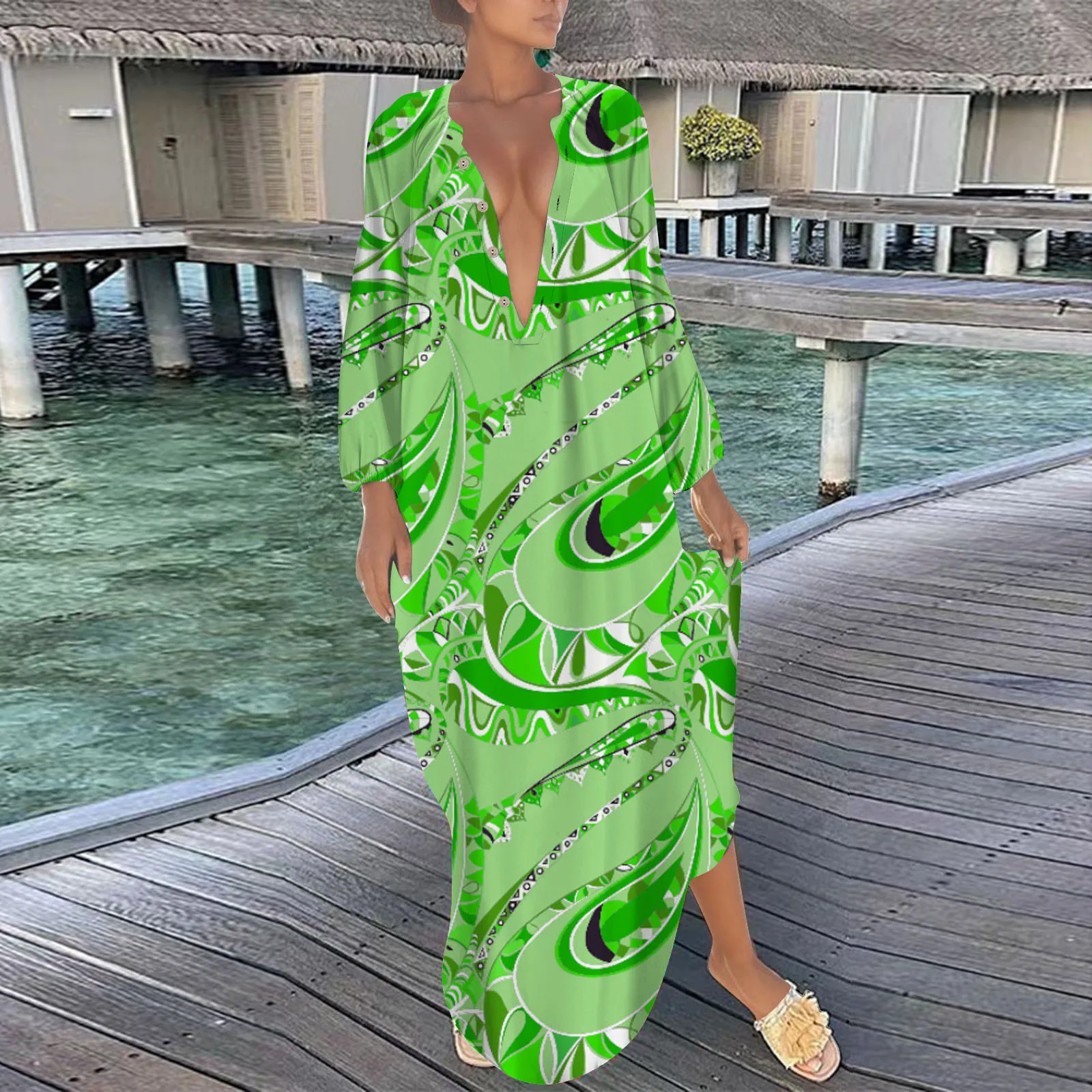 2023 Summer Women Vintage Maxi Dresses Sexy Deep V-Neck Long Sleeve Boho Print Long Dresses Female Beach Cover Up Elegant Robe
2023 Summer Women Vintage Maxi Dresses Sexy Deep V-Neck Long Sleeve Boho Print Long Dresses Female Beach Cover Up Elegant Robe