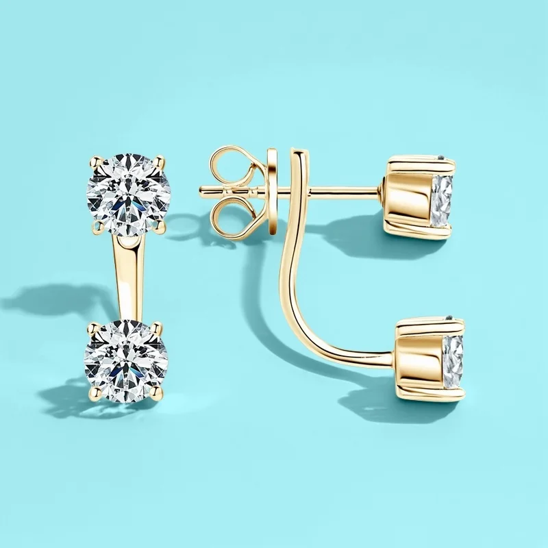 D Color S925 Silver Double Wear Moissanite Sparkling Earrings GBA Certified Viral Fashion Luxury Elegance With Free Gift Box
D Color S925 Silver Double Wear Moissanite Sparkling Earrings GBA Certified Viral Fashion Luxury Elegance With Free Gift Box