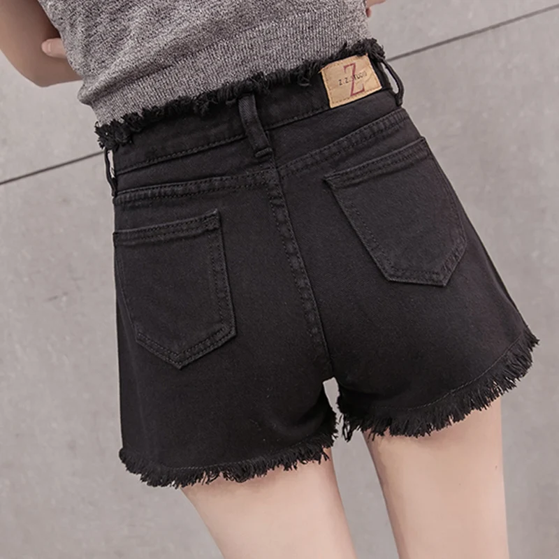 High Waist Black Denim Shorts Women's Summer Korean Style A-Line Wide Leg Hot Pants Student Frayed Casual Jeans
High Waist Black Denim Shorts Women's Summer Korean Style A-Line Wide Leg Hot Pants Student Frayed Casual Jeans