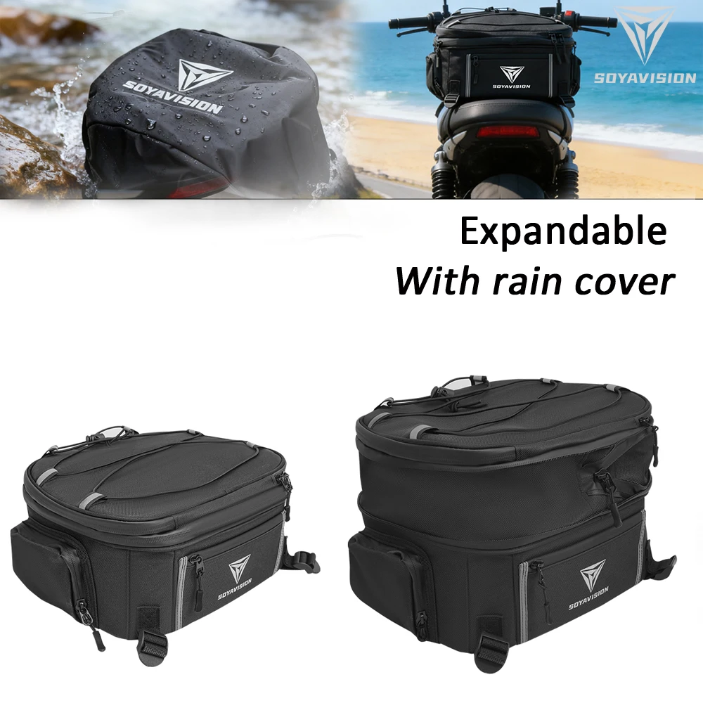 Универсальный багажник для мотоциклов, скутеров, сумка на заднее сиденье с дождевиком, дорожные водонепроницаемые сумки для BMW, YAMAHA, HONDA
Универсальный багажник для мотоциклов, скутеров, сумка на заднее сиденье с дождевиком, дорожные водонепроницаемые сумки для BMW, YAMAHA, HONDA