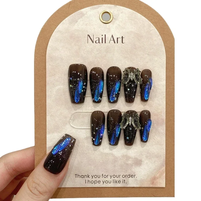 *Black Aurora Diamond Butterfly Handmade Nail Wear Sweet Cool Flash Light Luxury Premium Medium and Long Nail Art
*Black Aurora Diamond Butterfly Handmade Nail Wear Sweet Cool Flash Light Luxury Premium Medium and Long Nail Art