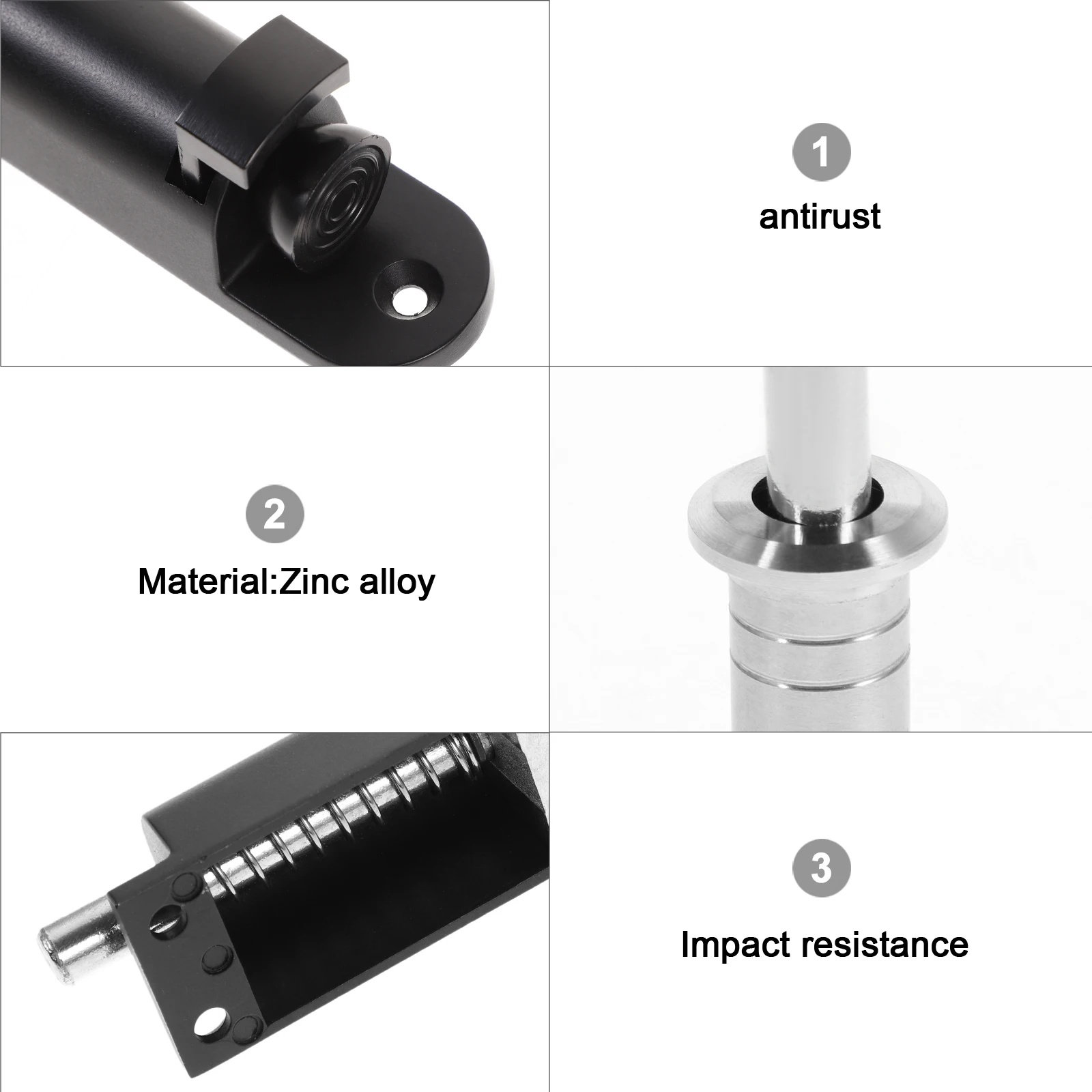 Automatic Rebound Spring Pin Latch Zinc Alloy Black Small Size Slide Lock Bolt for Door Window Fence Gate Hardware
Automatic Rebound Spring Pin Latch Zinc Alloy Black Small Size Slide Lock Bolt for Door Window Fence Gate Hardware