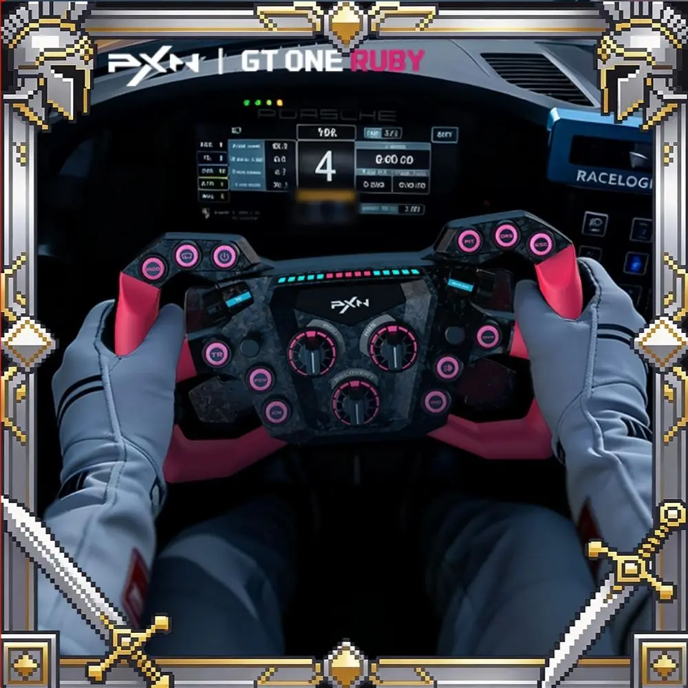 PXN GT ONE RUBY Racing Simulator Wheel Carbon Fiber Shift Paddle RGB Customizable Keys Quick Detachable Steering Wheel For PC
PXN GT ONE RUBY Racing Simulator Wheel Carbon Fiber Shift Paddle RGB Customizable Keys Quick Detachable Steering Wheel For PC