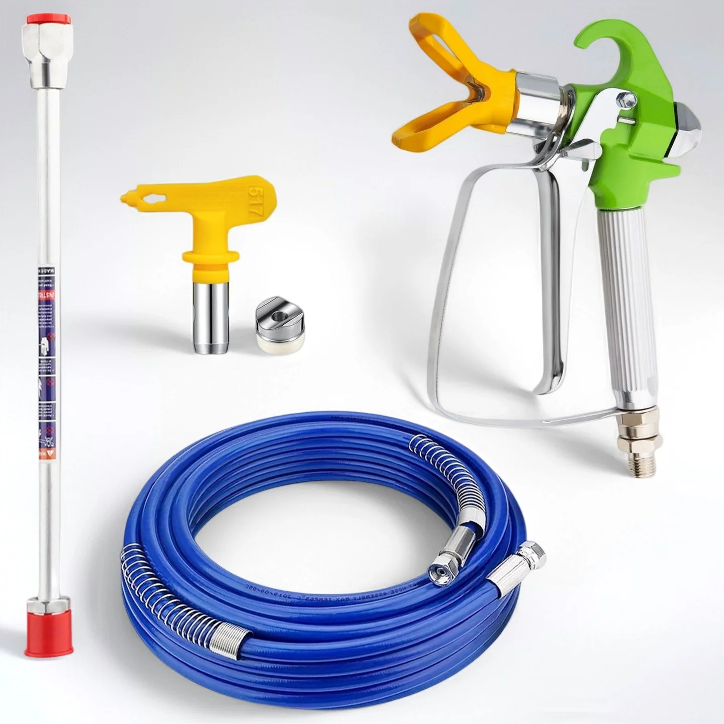 5Pcs Airless Paint Sprayer Kit with Spray Gun, 15m Hose, 30cm Extension & Nozzle
5Pcs Airless Paint Sprayer Kit with Spray Gun, 15m Hose, 30cm Extension & Nozzle