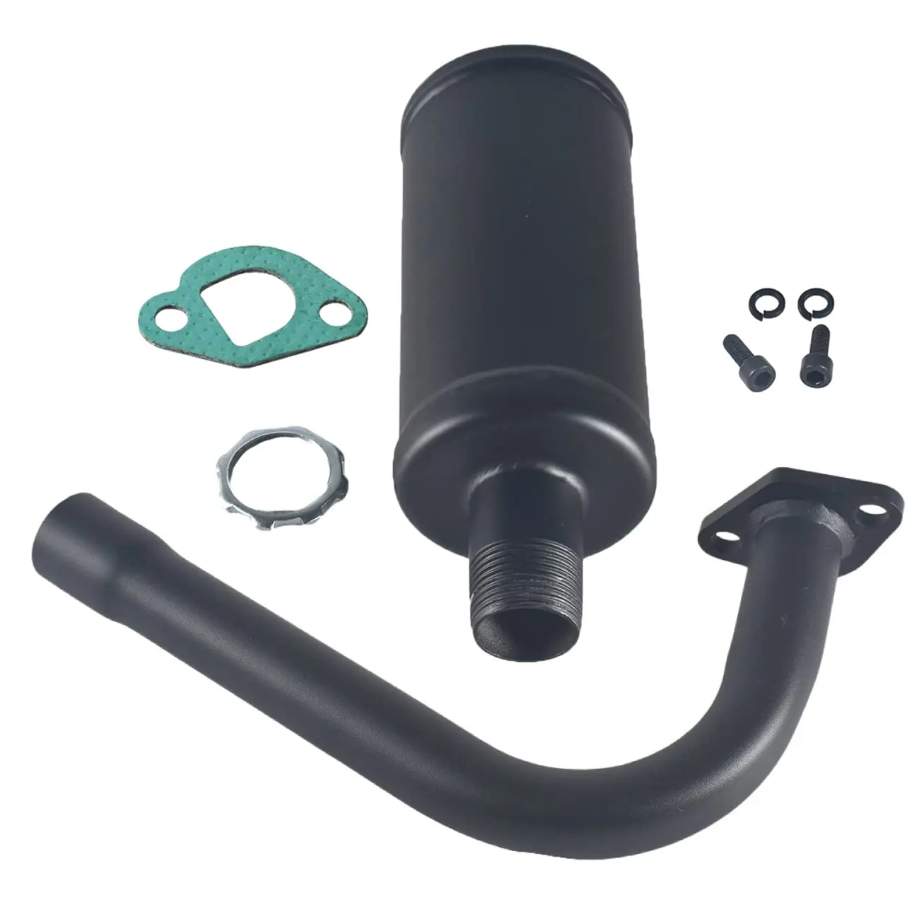Black Exhaust System With Muffler For 212CC 196CC 6.5HP Go Kart And Mini Bike Engine
Black Exhaust System With Muffler For 212CC 196CC 6.5HP Go Kart And Mini Bike Engine