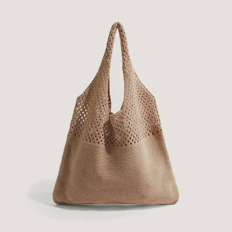 New Trend Women's Bag Crochet Handbag Retro Knitted Braid Solid Color Hollow Black Khaki Top-handle Tote Bag Shopper
New Trend Women's Bag Crochet Handbag Retro Knitted Braid Solid Color Hollow Black Khaki Top-handle Tote Bag Shopper 