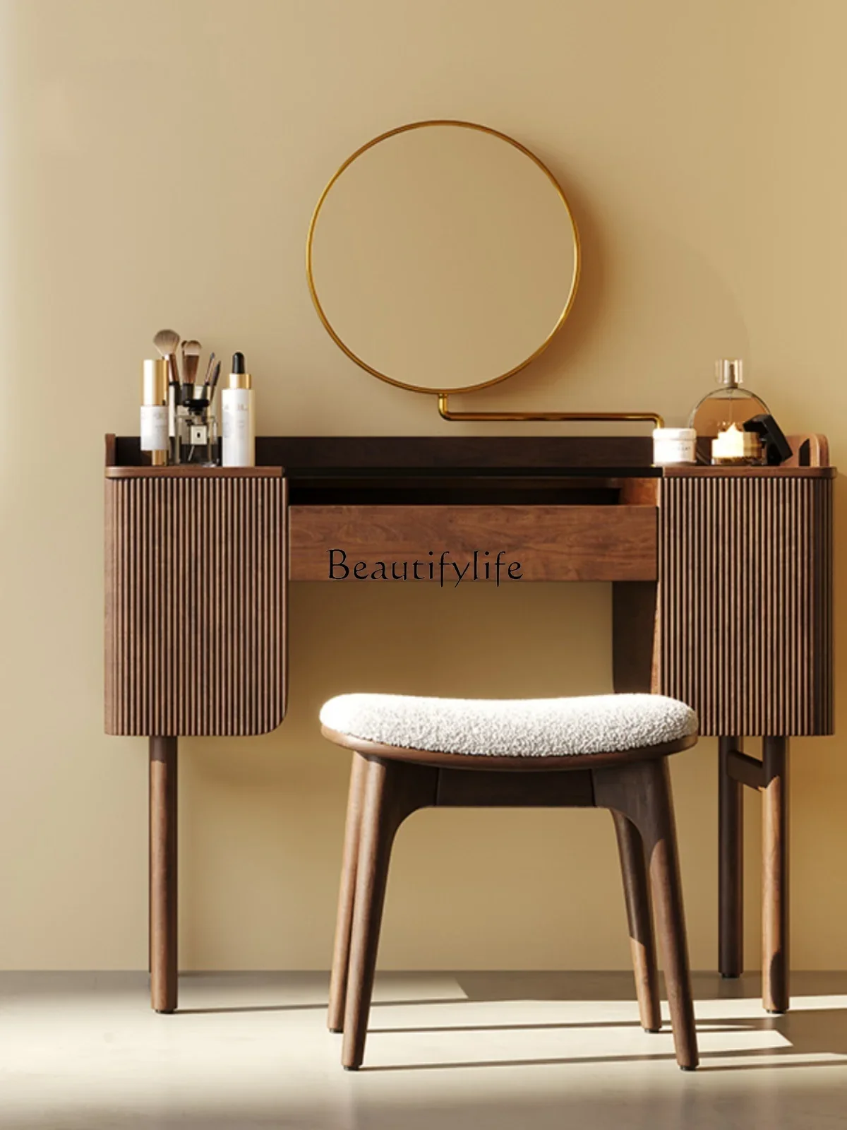 FG11North America Black Walnut Wooden Dressing Table Italian Modern Light Luxury Multi-Functional Solid Wood Makeup Table Integr 
FG11North America Black Walnut Wooden Dressing Table Italian Modern Light Luxury Multi-Functional Solid Wood Makeup Table Integr