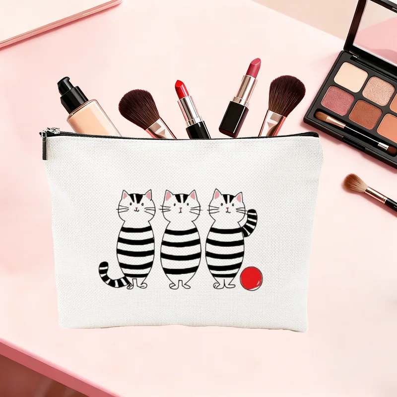 1PC Cute Striped Cat Canvas Makeup Bag Double Sided Printed Cosmetic Pouch Travel Toiletry Bag
1PC Cute Striped Cat Canvas Makeup Bag Double Sided Printed Cosmetic Pouch Travel Toiletry Bag