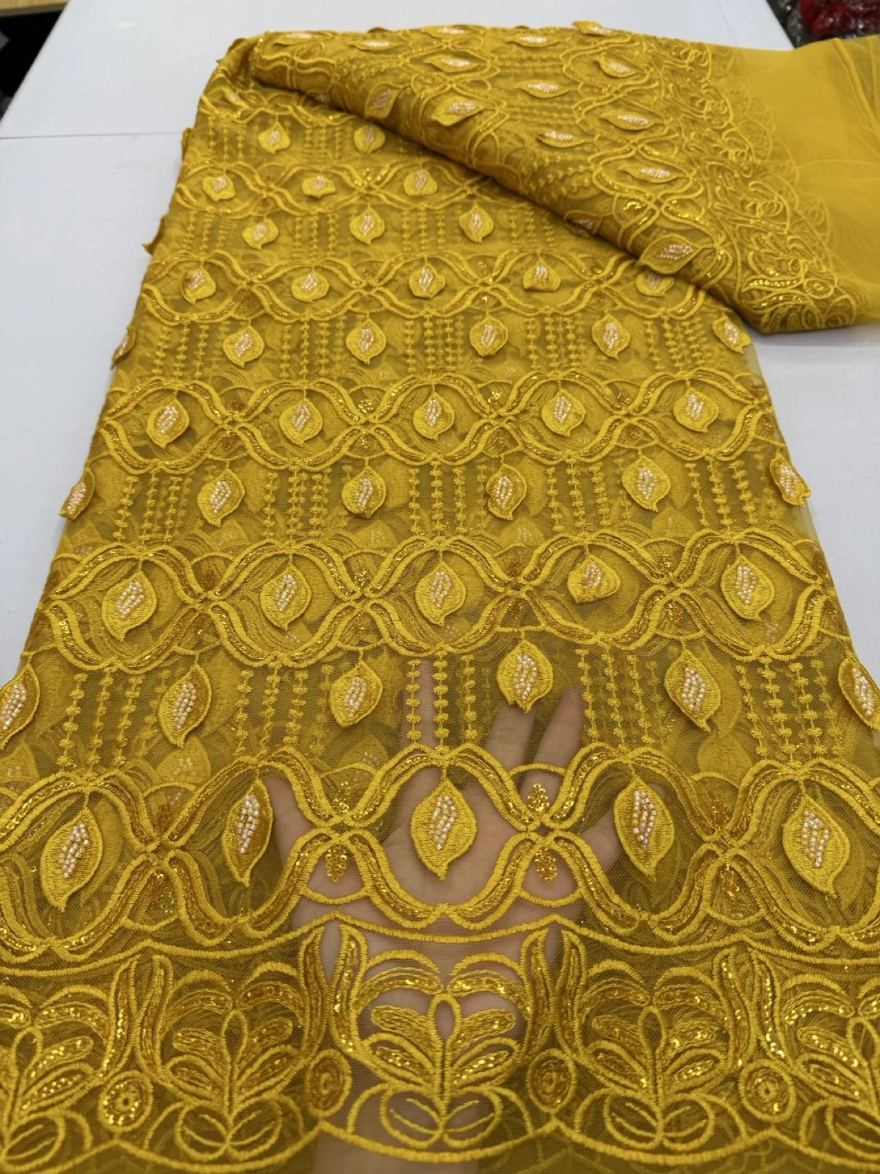 2025 African Nigeria High-Quality Sequins Embroidery Tulle Lace Fabric Guipure Dress Beads Stone 5Yards for Wedding Party JY410
2025 African Nigeria High-Quality Sequins Embroidery Tulle Lace Fabric Guipure Dress Beads Stone 5Yards for Wedding Party JY410