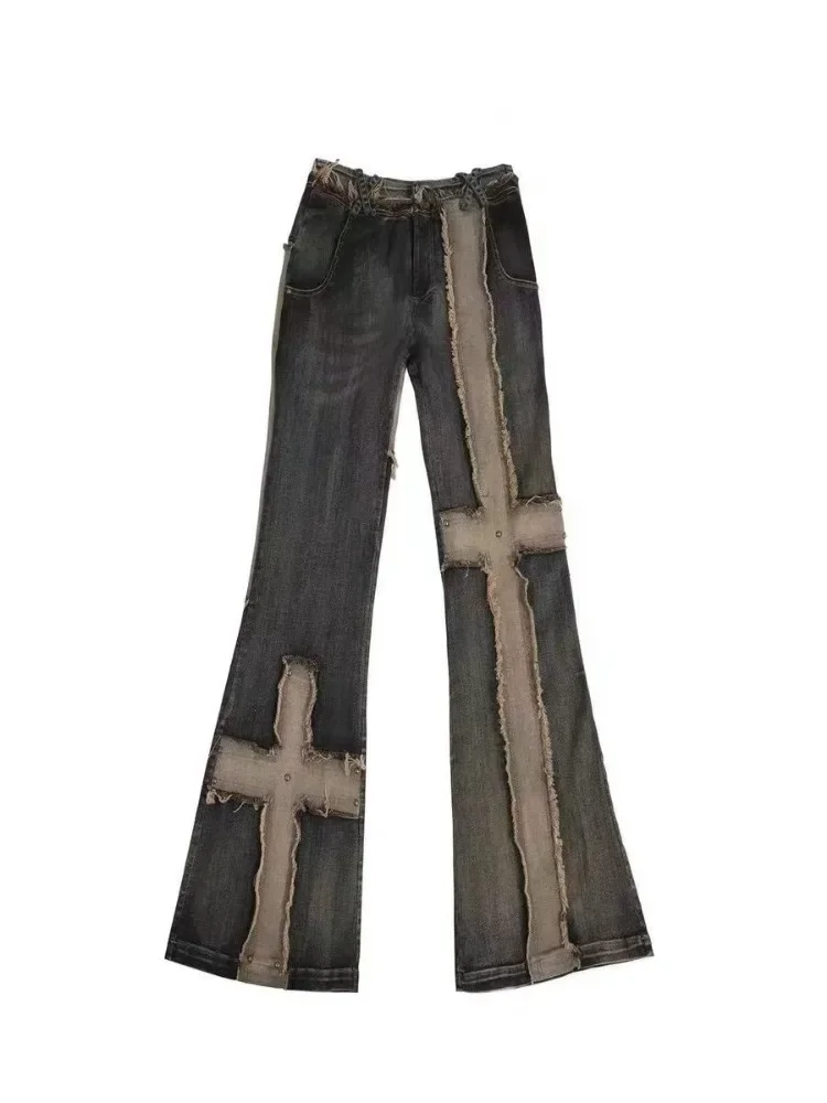 American Retro High Street Jeans for Women Y2k High Waist Loose Wide Leg Pants Spring Autumn New Patchwork Flare Pants
American Retro High Street Jeans for Women Y2k High Waist Loose Wide Leg Pants Spring Autumn New Patchwork Flare Pants