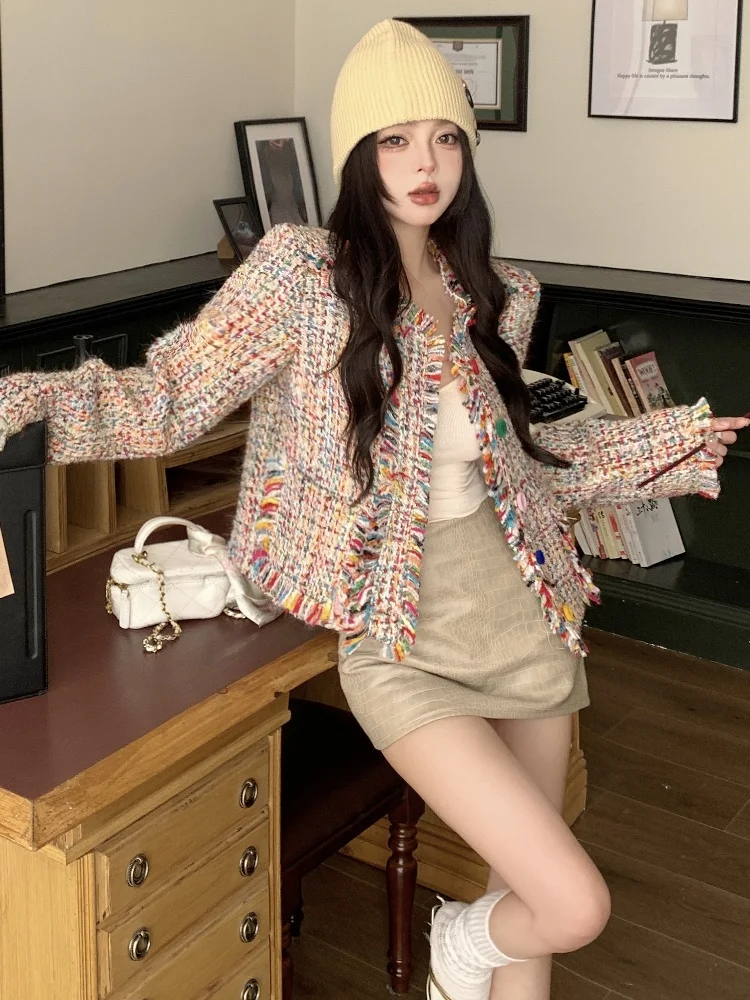 Colorful Small Fragrant Style Jacket Coat For Women's Autumn Winter New French High-End Temperament Versatile Woolen Short Top
Colorful Small Fragrant Style Jacket Coat For Women's Autumn Winter New French High-End Temperament Versatile Woolen Short Top
