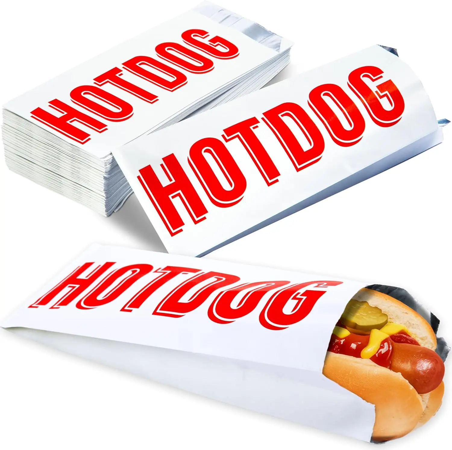 200pk Aluminum Foil Hotdog Wrapper Bags Keep Warm & Fresh for Concession Stands
200pk Aluminum Foil Hotdog Wrapper Bags Keep Warm & Fresh for Concession Stands