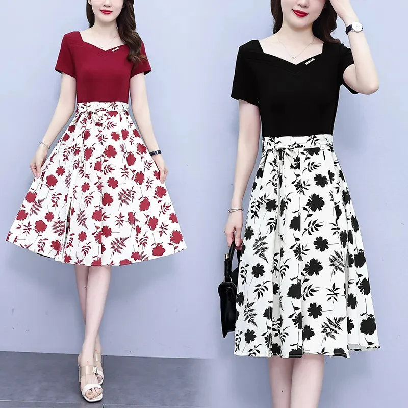 Large Size Women's Dress 2025 Summer New Korean Vestidos Femininity Popular Temperament Fake Two Pieces Dresses Female Tide
Large Size Women's Dress 2025 Summer New Korean Vestidos Femininity Popular Temperament Fake Two Pieces Dresses Female Tide