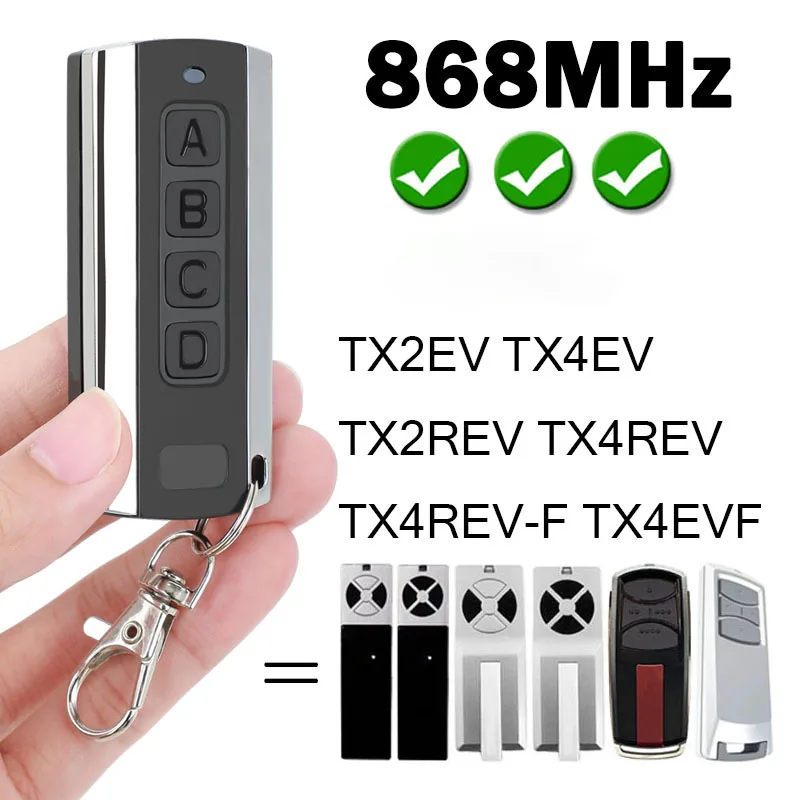 868МГц TX4EVF TX2EV TX4EV TX4REV TX2REV TX4REV-F УУстройство открывания гаражных ворот Пульт дистанционного управления воротами Передатчик
868МГц TX4EVF TX2EV TX4EV TX4REV TX2REV TX4REV-F УУстройство открывания гаражных ворот Пульт дистанционного управления воротами Передатчик