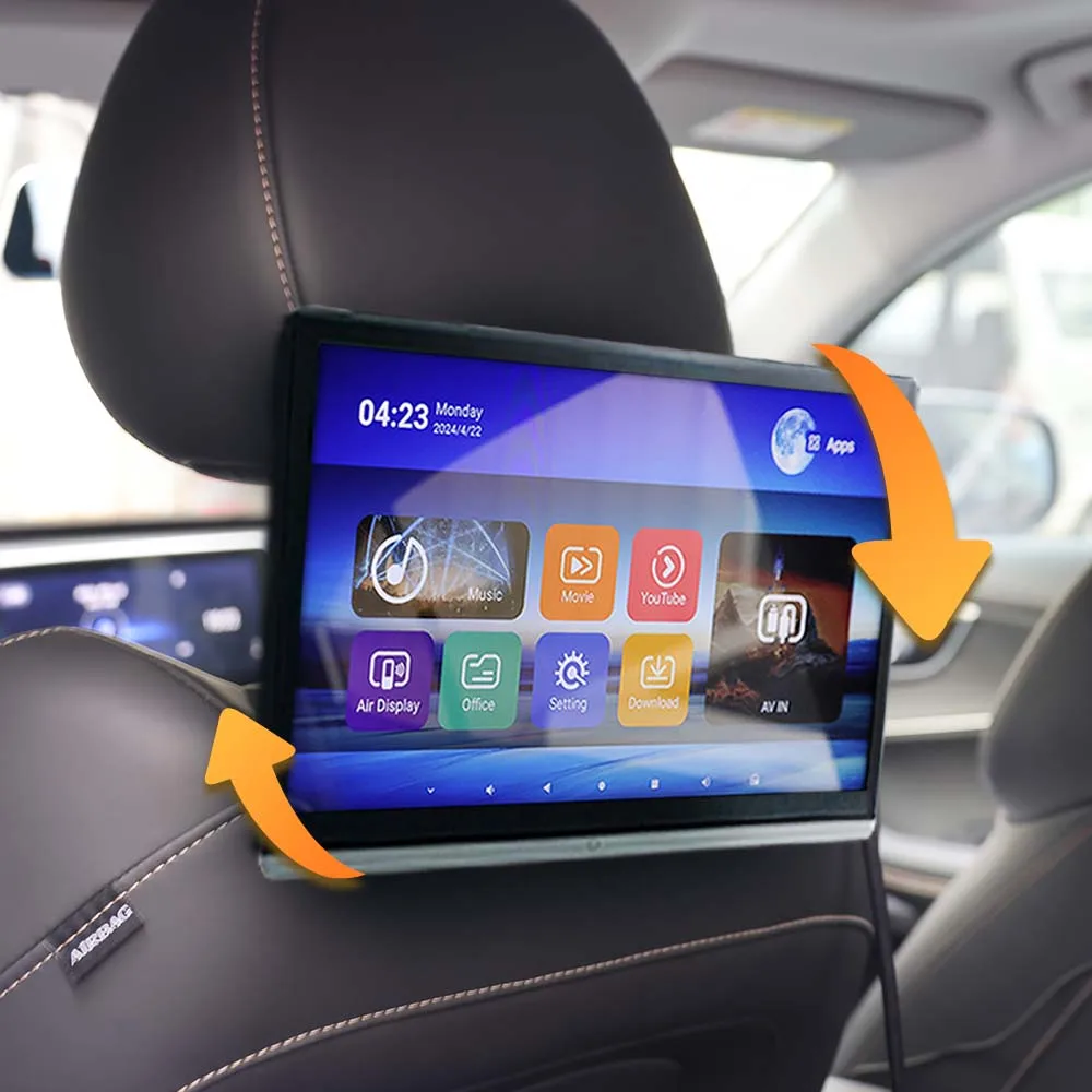 4K HD rotatable screen 14inch 8 Cores Android 12 car rear seat entertainment car headrest
4K HD rotatable screen 14inch 8 Cores Android 12 car rear seat entertainment car headrest