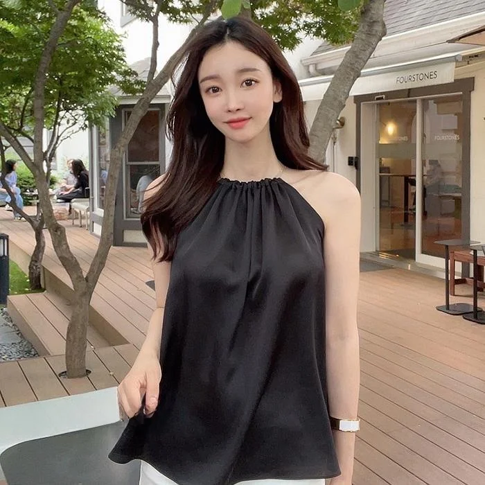 51STUDIO Ethereal Vinegar Fabric Neck Hanging Chain Sleeveless Shirt Korean Style round Neck Loose Fit Women's Summer Top
51STUDIO Ethereal Vinegar Fabric Neck Hanging Chain Sleeveless Shirt Korean Style round Neck Loose Fit Women's Summer Top