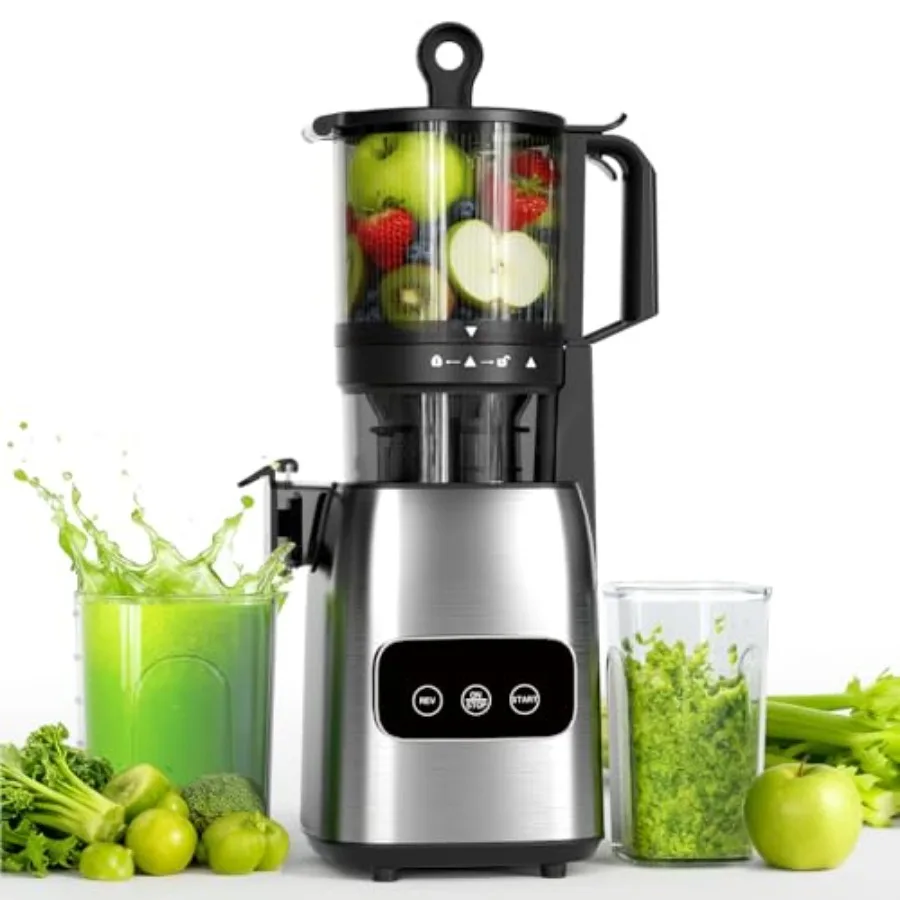 Cold Press Juicer for home kitchen use, stainless steel body, black color, 5.4 large feed chute enables whole fruits and vegeta
Cold Press Juicer for home kitchen use, stainless steel body, black color, 5.4 large feed chute enables whole fruits and vegeta