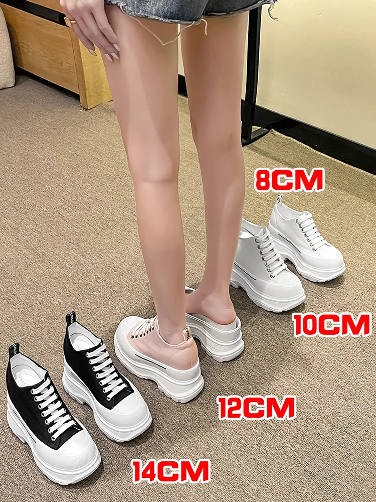 14cm Height Increasing Shoes for Women Casual White High Quality Fabric Shoes Platform Lift Shoes 8cm Chunky Sole Sneakers
14cm Height Increasing Shoes for Women Casual White High Quality Fabric Shoes Platform Lift Shoes 8cm Chunky Sole Sneakers