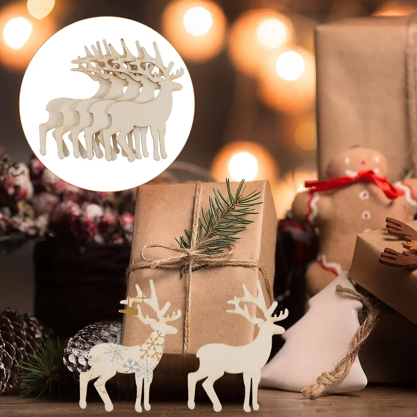 5PCS Wooden Reindeer Cutout Veneers Slices For Patchwork DIY Crafting Decoration Craft Embellishment Tree Pendants
5PCS Wooden Reindeer Cutout Veneers Slices For Patchwork DIY Crafting Decoration Craft Embellishment Tree Pendants