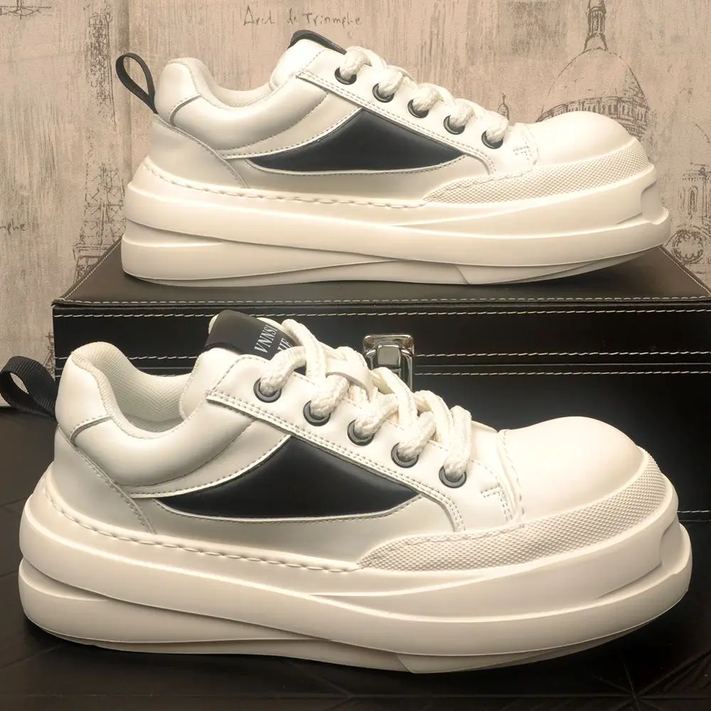 ew Genuine Leather Height Increasing Platform Sneakers Men Mid-Heel Round Toe Breathable Color Block Casual Trendy
ew Genuine Leather Height Increasing Platform Sneakers Men Mid-Heel Round Toe Breathable Color Block Casual Trendy