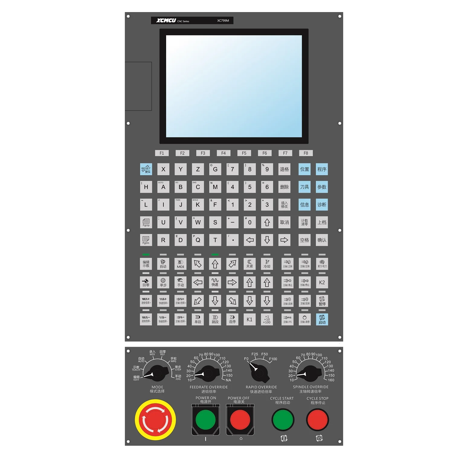 XCMCU XC799M 2~6 Axis Multi-function CNC Control System Tool Magazine Function Support FANUC G-code for Drilling,Tapping
XCMCU XC799M 2~6 Axis Multi-function CNC Control System Tool Magazine Function Support FANUC G-code for Drilling,Tapping