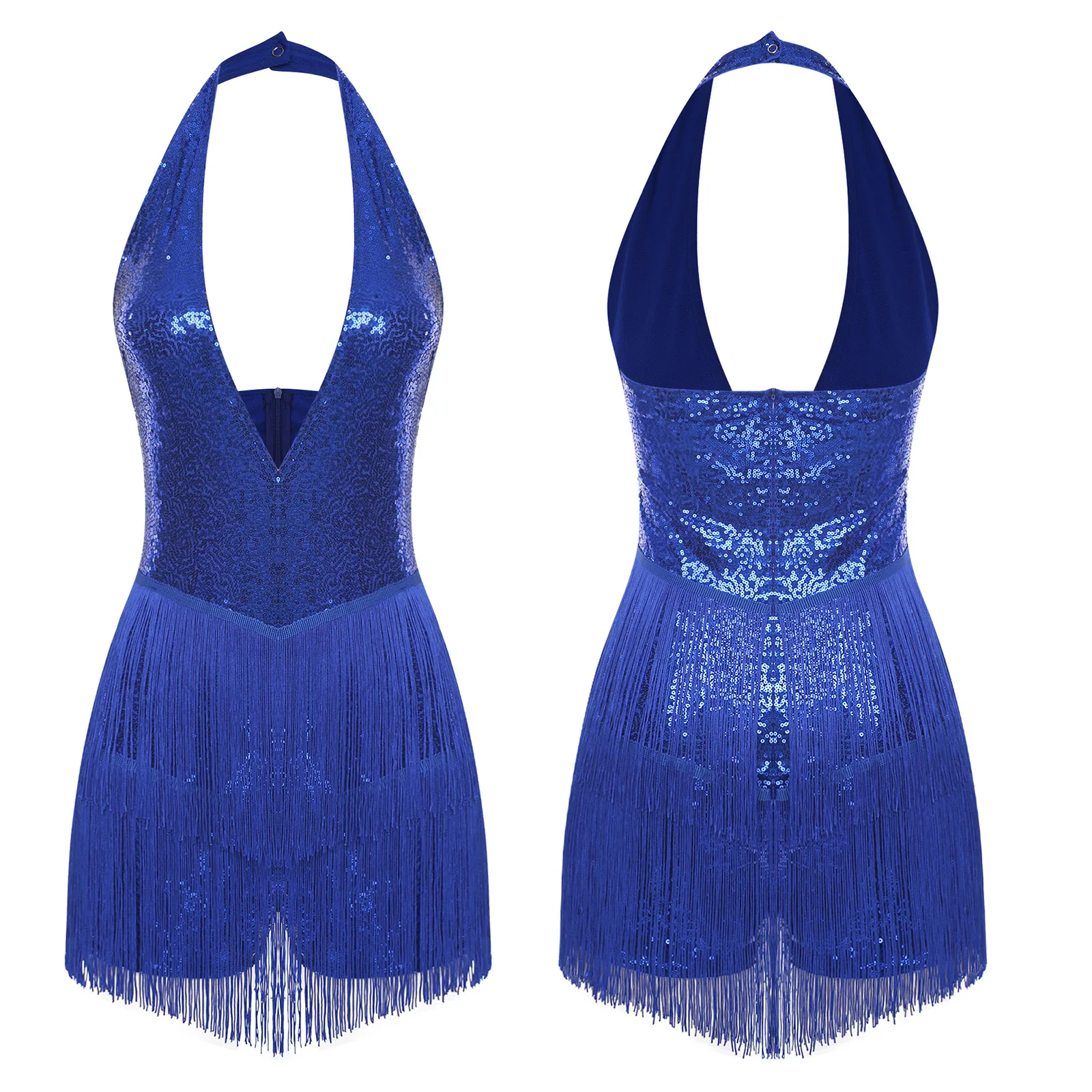 Women Jazz Salsa Disco Dance Glittery Sequin Tassel Bodysuit Party Club Dancewear Halter Backless Tiered Fringe Leotards Dress
Women Jazz Salsa Disco Dance Glittery Sequin Tassel Bodysuit Party Club Dancewear Halter Backless Tiered Fringe Leotards Dress