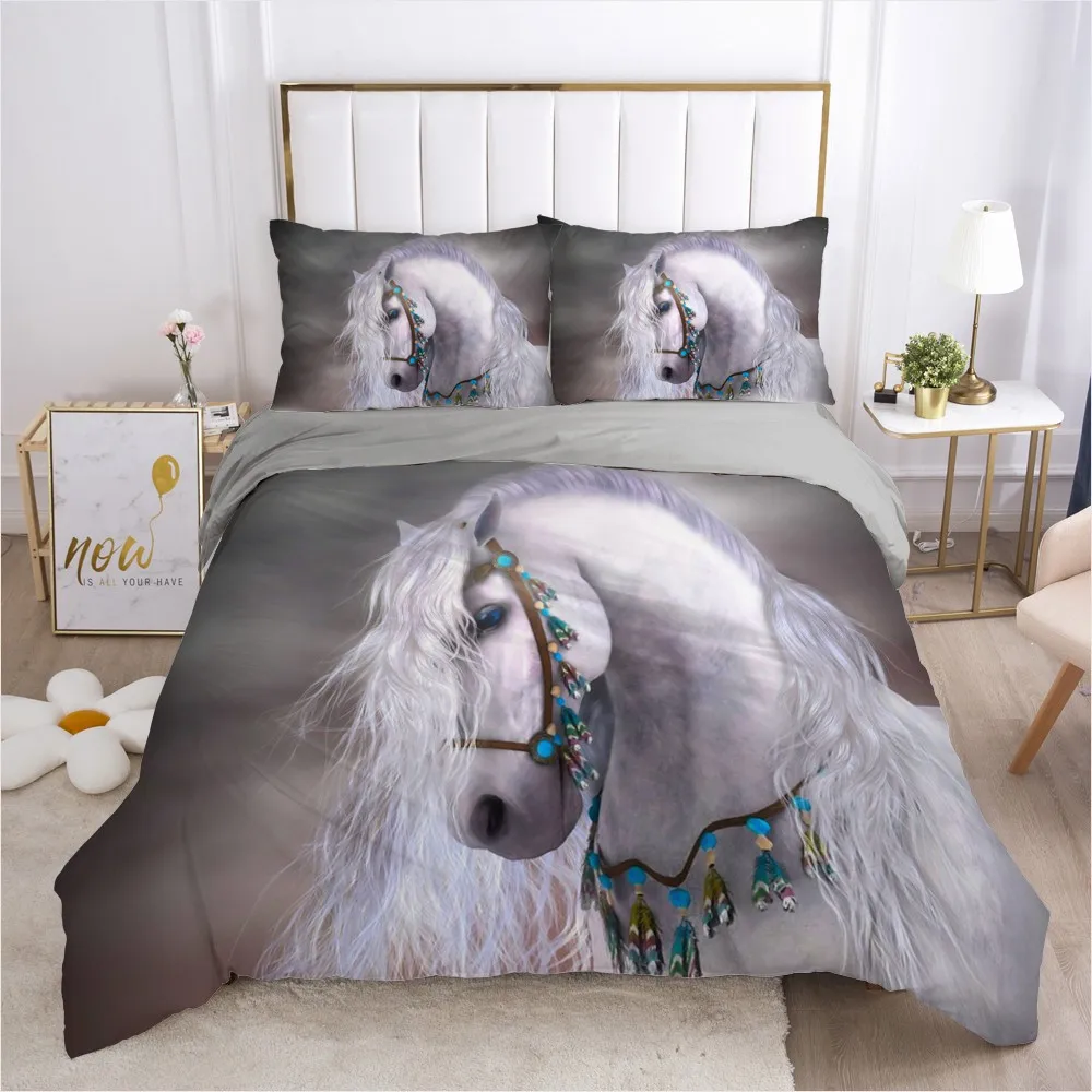 3D Bedding Sets Duvet Quilt Cover Set Blanket Case Bed Linens King Queen Full Single Double Gray Animal Horse Home Texitle
3D Bedding Sets Duvet Quilt Cover Set Blanket Case Bed Linens King Queen Full Single Double Gray Animal Horse Home Texitle