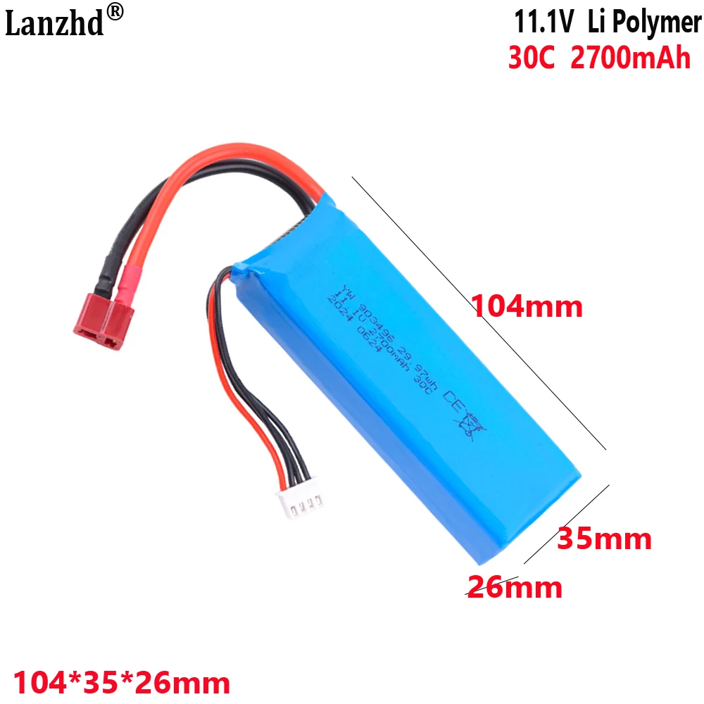11.1V 2700mAh 30C lithium battery Use For model aircraft V303 V393 WL913 For UDI 903 FT012 unmanned aerial vehicle batteries
11.1V 2700mAh 30C lithium battery Use For model aircraft V303 V393 WL913 For UDI 903 FT012 unmanned aerial vehicle batteries