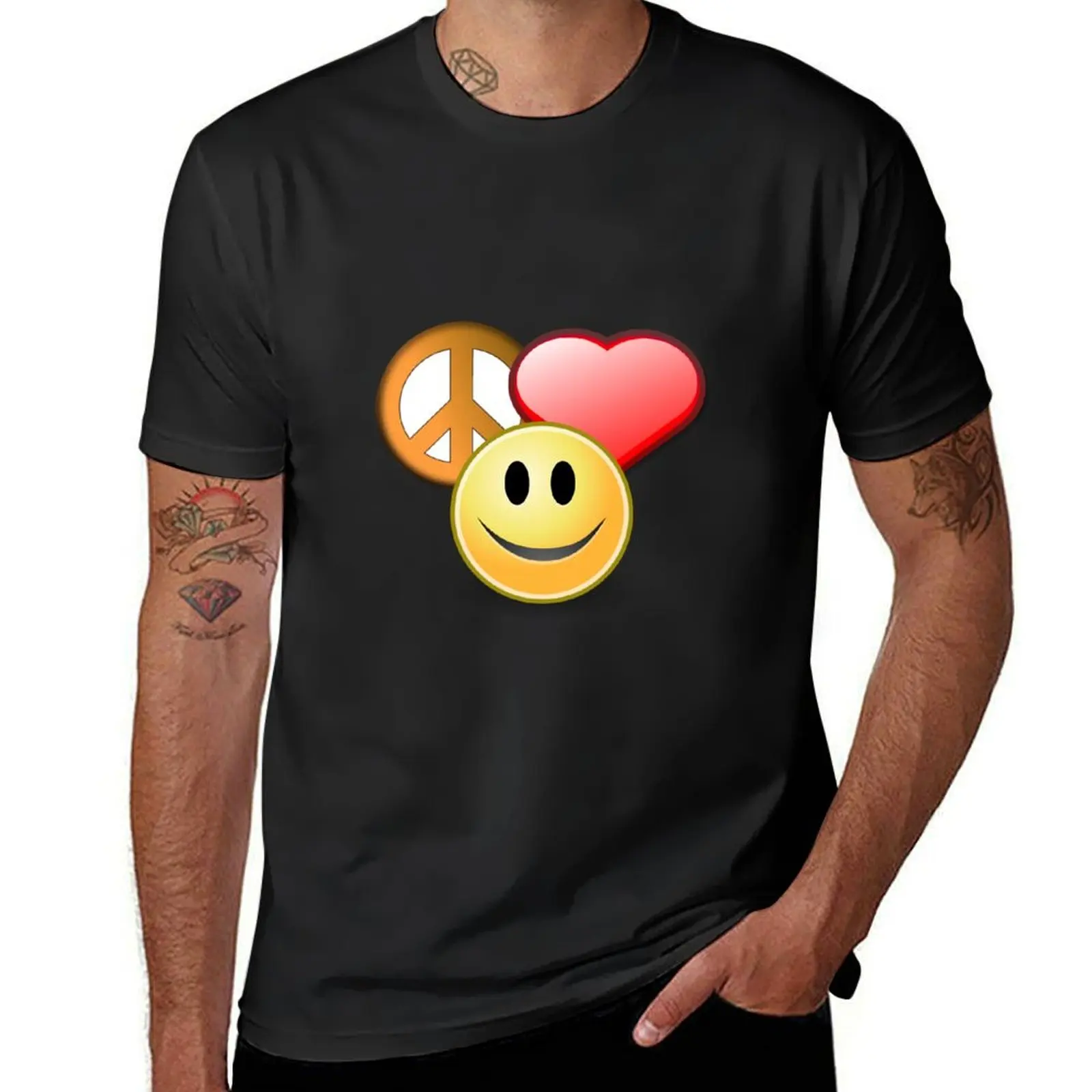 Peace, Love, and Happiness T-Shirt kawaii clothes animal prinfor boys blacks oversizeds heavy weight t shirts for men
Peace, Love, and Happiness T-Shirt kawaii clothes animal prinfor boys blacks oversizeds heavy weight t shirts for men