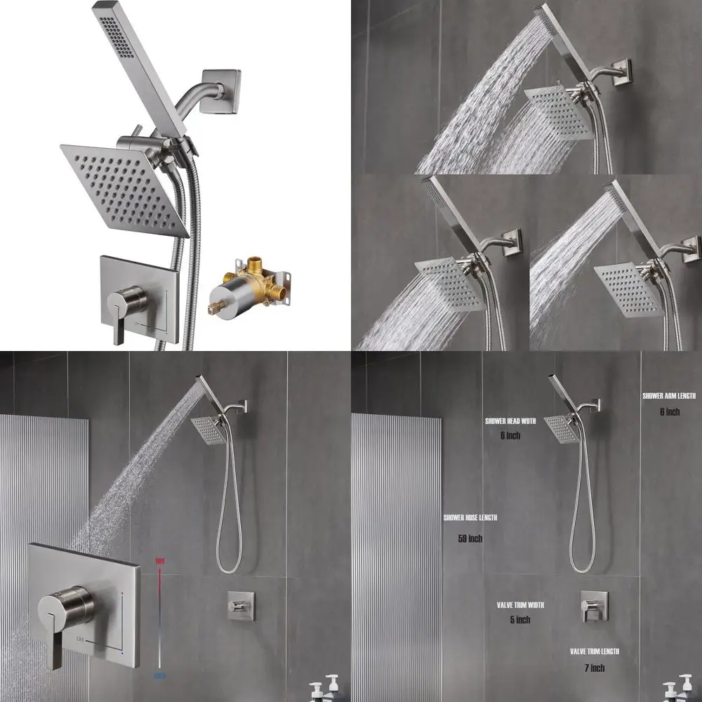All-Metal 6 Dual Shower Set with Handheld Spray and 3-Way Diverter
All-Metal 6 Dual Shower Set with Handheld Spray and 3-Way Diverter