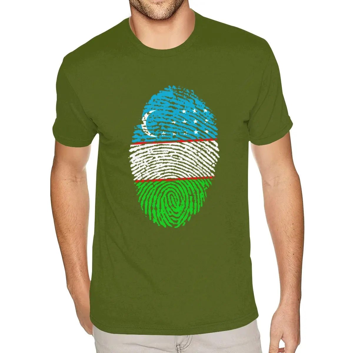 Personalised Uzbekistan Flag Fingerprint Tees Shirt for Men 3XL Short Sleeve Pure Cotton Moss Green Round Neck T Shirts
Personalised Uzbekistan Flag Fingerprint Tees Shirt for Men 3XL Short Sleeve Pure Cotton Moss Green Round Neck T Shirts