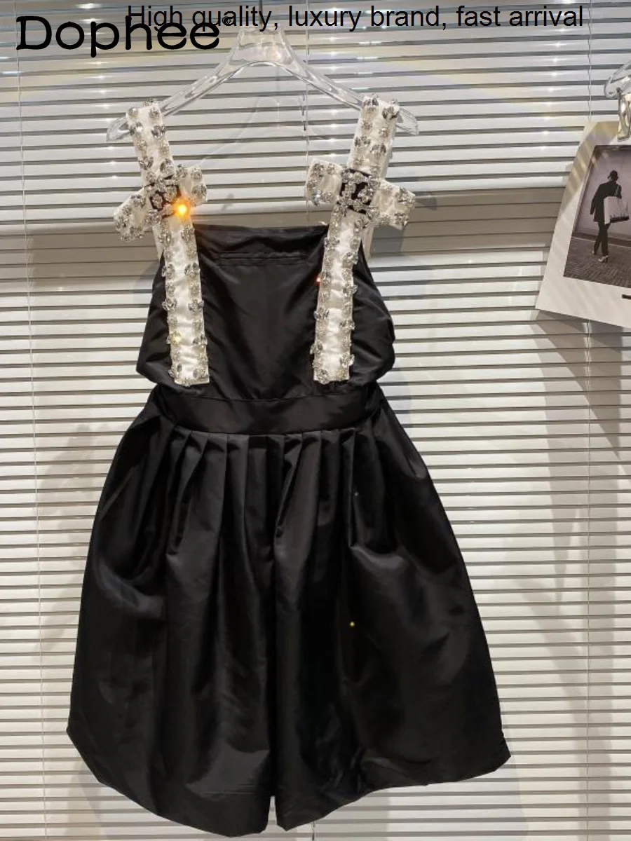 Industry Particles Heavy Rhinestone Black Strap Women Temperament Puffy Suspender Dress Female 2023 Summer New Vestdios
Industry Particles Heavy Rhinestone Black Strap Women Temperament Puffy Suspender Dress Female 2023 Summer New Vestdios