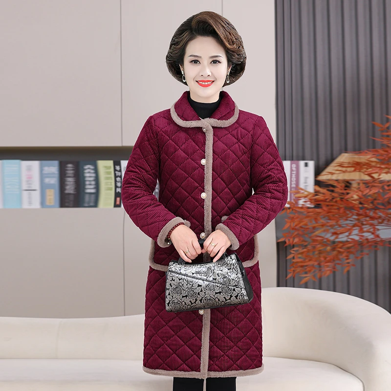 Women Floral Cotton Coat Middle-Aged And Elderly Mothers Thick Fleece Jacket Medium Length Winter Outerwear
Women Floral Cotton Coat Middle-Aged And Elderly Mothers Thick Fleece Jacket Medium Length Winter Outerwear